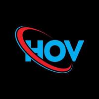 logo hov. hov lettre. création de logo de lettre hov. initiales logo hov liées avec un cercle et un logo monogramme majuscule. typographie hov pour la technologie, les affaires et la marque immobilière. vecteur