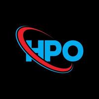 logo hpo. lettre hpo. création de logo de lettre hpo. initiales logo hpo liées avec un cercle et un logo monogramme majuscule. typographie hpo pour la technologie, les affaires et la marque immobilière. vecteur