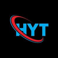 logo hyt. lettre hyt. création de logo de lettre hyt. initiales logo hyt liées avec un cercle et un logo monogramme majuscule. typographie hyt pour la technologie, les affaires et la marque immobilière. vecteur