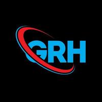 logo grh. grh lettre. création de logo de lettre grh. initiales grh logo lié avec cercle et logo monogramme majuscule. typographie grh pour la technologie, les affaires et la marque immobilière. vecteur