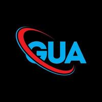 logo gua. lettre gua. création de logo de lettre gua. initiales logo gua liées avec un cercle et un logo monogramme majuscule. typographie gua pour la technologie, les affaires et la marque immobilière. vecteur