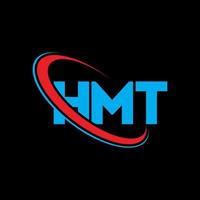 logo hmt. lettre hmt. création de logo de lettre hmt. initiales logo hmt liées avec un cercle et un logo monogramme majuscule. typographie hmt pour la technologie, les affaires et la marque immobilière. vecteur