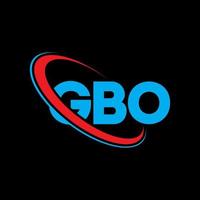 logo gbo. lettre gbo. création de logo de lettre gbo. initiales logo gbo liées avec un cercle et un logo monogramme majuscule. typographie gbo pour la technologie, les affaires et la marque immobilière. vecteur