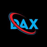 logo dax. lettre dax. création de logo de lettre dax. initiales logo dax liées par un cercle et un logo monogramme majuscule. typographie dax pour la technologie, les affaires et la marque immobilière. vecteur