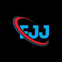 logo fjj. lettre fjj. création de logo de lettre fjj. initiales logo fjj liées avec un cercle et un logo monogramme majuscule. typographie fjj pour la technologie, les affaires et la marque immobilière. vecteur