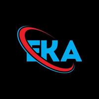 logo eca. lettre eka. création de logo de lettre eka. initiales logo eka liées avec un cercle et un logo monogramme majuscule. typographie eka pour la technologie, les affaires et la marque immobilière. vecteur