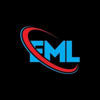 logo eml. lettre eml. création de logo de lettre eml. initiales logo eml liées avec un cercle et un logo monogramme majuscule. typographie eml pour la technologie, les affaires et la marque immobilière. vecteur