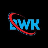 logo bwk. lettre bwk. création de logo de lettre bwk. initiales logo bwk liées avec un cercle et un logo monogramme majuscule. typographie bwk pour la technologie, les affaires et la marque immobilière. vecteur