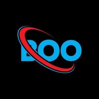 logo bouh. lettre de boo. création de logo de lettre boo. initiales logo boo liées avec un cercle et un logo monogramme majuscule. typographie boo pour la technologie, les affaires et la marque immobilière. vecteur
