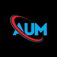 logo aum. aum lettre. création de logo de lettre aum. initiales logo aum liées avec un cercle et un logo monogramme majuscule. typographie aum pour la technologie, les affaires et la marque immobilière. vecteur