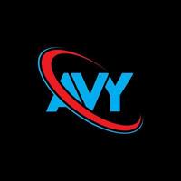 logo avy. une lettre avy. création de logo de lettre avy. initiales avy logo liées avec un cercle et un logo monogramme majuscule. typographie avy pour la technologie, les affaires et la marque immobilière. vecteur