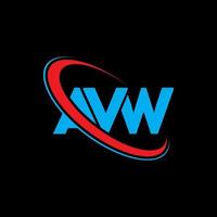 logo avw. lettre avw. création de logo de lettre avw. initiales logo avw liées avec un cercle et un logo monogramme majuscule. typographie avw pour la technologie, les affaires et la marque immobilière. vecteur