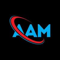 logo aam. une lettre. création de logo de lettre aam. initiales logo aam liées avec un cercle et un logo monogramme majuscule. typographie aam pour la technologie, les affaires et la marque immobilière. vecteur