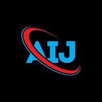 logo aïj. lettre aïj. création de logo de lettre aij. initiales logo aij liées par un cercle et un logo monogramme majuscule. typographie aij pour la technologie, les affaires et la marque immobilière. vecteur