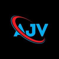 logo ajv. lettre ajv. création de logo de lettre ajv. initiales logo ajv liées avec un cercle et un logo monogramme majuscule. typographie ajv pour la technologie, les affaires et la marque immobilière. vecteur