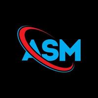 logo de l'ASM. lettre asm. création de logo de lettre asm. initiales logo asm liées par un cercle et un logo monogramme majuscule. typographie asm pour la technologie, les affaires et la marque immobilière. vecteur