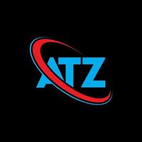 logo atz. lettre atz. création de logo de lettre atz. initiales logo atz liées avec un cercle et un logo monogramme majuscule. typographie atz pour la technologie, les affaires et la marque immobilière. vecteur