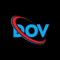 logo dov. lettre dov. création de logo de lettre dov. initiales logo dov liées avec un cercle et un logo monogramme majuscule. typographie dov pour la technologie, les affaires et la marque immobilière. vecteur