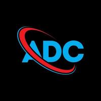 logo adc. lettre adc. création de logo de lettre adc. initiales logo adc liées avec un cercle et un logo monogramme majuscule. typographie adc pour la technologie, les affaires et la marque immobilière. vecteur