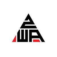 création de logo de lettre triangle zwa avec forme de triangle. monogramme de conception de logo triangle zwa. modèle de logo vectoriel triangle zwa avec couleur rouge. logo triangulaire zwa logo simple, élégant et luxueux.