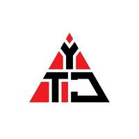 création de logo de lettre triangle ytj avec forme de triangle. monogramme de conception de logo triangle ytj. modèle de logo vectoriel triangle ytj avec couleur rouge. ytj logo triangulaire logo simple, élégant et luxueux.