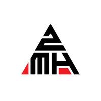 création de logo de lettre triangle zmh avec forme de triangle. monogramme de conception de logo triangle zmh. modèle de logo vectoriel triangle zmh avec couleur rouge. logo triangulaire zmh logo simple, élégant et luxueux.