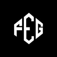 création de logo de lettre feg avec forme de polygone. création de logo en forme de polygone et de cube feg. modèle de logo vectoriel hexagone feg couleurs blanches et noires. monogramme feg, logo d'entreprise et immobilier.