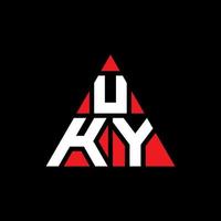 création de logo de lettre triangle uky avec forme de triangle. monogramme de conception de logo triangle uky. modèle de logo vectoriel triangle uky avec couleur rouge. logo triangulaire uky logo simple, élégant et luxueux.