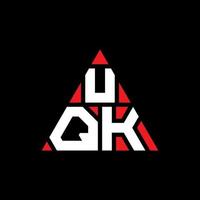 création de logo de lettre triangle uqk avec forme de triangle. monogramme de conception de logo triangle uqk. modèle de logo vectoriel triangle uqk avec couleur rouge. logo triangulaire uqk logo simple, élégant et luxueux.