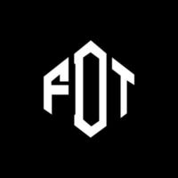 création de logo de lettre fdt avec forme de polygone. création de logo en forme de polygone et de cube fdt. modèle de logo vectoriel hexagone fdt couleurs blanches et noires. monogramme fdt, logo d'entreprise et immobilier.