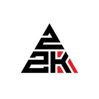 création de logo de lettre triangle zzk avec forme de triangle. monogramme de conception de logo triangle zzk. modèle de logo vectoriel triangle zzk avec couleur rouge. logo triangulaire zzk logo simple, élégant et luxueux.