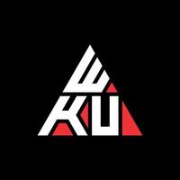 création de logo de lettre triangle wku avec forme de triangle. monogramme de conception de logo triangle wku. modèle de logo vectoriel triangle wku avec couleur rouge. logo triangulaire wku logo simple, élégant et luxueux.