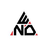 wno création de logo de lettre triangle avec forme de triangle. wno monogramme de conception de logo triangle. modèle de logo vectoriel triangle wno avec couleur rouge. wno logo triangulaire logo simple, élégant et luxueux.