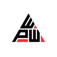 création de logo de lettre triangle wpw avec forme de triangle. monogramme de conception de logo triangle wpw. modèle de logo vectoriel triangle wpw avec couleur rouge. logo triangulaire wpw logo simple, élégant et luxueux.