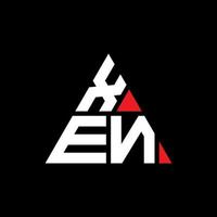 création de logo de lettre triangle xen avec forme de triangle. monogramme de conception de logo triangle xen. modèle de logo vectoriel triangle xen avec couleur rouge. logo triangulaire xen logo simple, élégant et luxueux.
