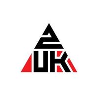 création de logo de lettre triangle zuk avec forme de triangle. monogramme de conception de logo triangle zuk. modèle de logo vectoriel triangle zuk avec couleur rouge. logo triangulaire zuk logo simple, élégant et luxueux.