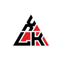 création de logo de lettre triangle xlk avec forme de triangle. monogramme de conception de logo triangle xlk. modèle de logo vectoriel triangle xlk avec couleur rouge. logo triangulaire xlk logo simple, élégant et luxueux.