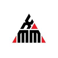 création de logo de lettre triangle xmm avec forme de triangle. monogramme de conception de logo triangle xmm. modèle de logo vectoriel triangle xmm avec couleur rouge. logo triangulaire xmm logo simple, élégant et luxueux.