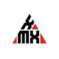 création de logo de lettre triangle xmx avec forme de triangle. monogramme de conception de logo triangle xmx. modèle de logo vectoriel triangle xmx avec couleur rouge. logo triangulaire xmx logo simple, élégant et luxueux.