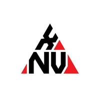 création de logo de lettre triangle xnv avec forme de triangle. monogramme de conception de logo triangle xnv. modèle de logo vectoriel triangle xnv avec couleur rouge. logo triangulaire xnv logo simple, élégant et luxueux.