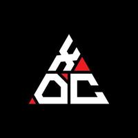 création de logo de lettre triangle xoc avec forme de triangle. monogramme de conception de logo triangle xoc. modèle de logo vectoriel triangle xoc avec couleur rouge. logo triangulaire xoc logo simple, élégant et luxueux.