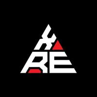 création de logo de lettre triangle xre avec forme de triangle. monogramme de conception de logo xre triangle. modèle de logo vectoriel triangle xre avec couleur rouge. xre logo triangulaire logo simple, élégant et luxueux.