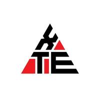 création de logo de lettre triangle xte avec forme de triangle. monogramme de conception de logo xte triangle. modèle de logo vectoriel triangle xte avec couleur rouge. xte logo triangulaire logo simple, élégant et luxueux.