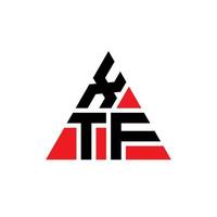 création de logo de lettre triangle xtf avec forme de triangle. monogramme de conception de logo triangle xtf. modèle de logo vectoriel triangle xtf avec couleur rouge. logo triangulaire xtf logo simple, élégant et luxueux.