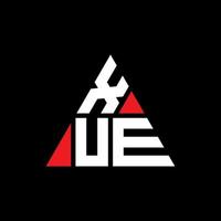 création de logo de lettre triangle xue avec forme de triangle. monogramme de conception de logo triangle xue. modèle de logo vectoriel xue triangle avec couleur rouge. xue logo triangulaire logo simple, élégant et luxueux.