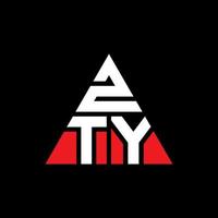 création de logo de lettre triangle zty avec forme de triangle. monogramme de conception de logo triangle zty. modèle de logo vectoriel triangle zty avec couleur rouge. logo triangulaire zty logo simple, élégant et luxueux.