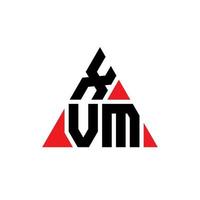 création de logo de lettre triangle xvm avec forme de triangle. monogramme de conception de logo triangle xvm. modèle de logo vectoriel triangle xvm avec couleur rouge. logo triangulaire xvm logo simple, élégant et luxueux.