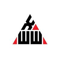 création de logo de lettre triangle xww avec forme de triangle. monogramme de conception de logo triangle xww. modèle de logo vectoriel triangle xww avec couleur rouge. xww logo triangulaire logo simple, élégant et luxueux.