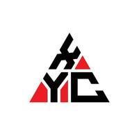 création de logo de lettre triangle xyc avec forme de triangle. monogramme de conception de logo triangle xyc. modèle de logo vectoriel triangle xyc avec couleur rouge. logo triangulaire xyc logo simple, élégant et luxueux.