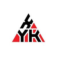 création de logo de lettre triangle xyk avec forme de triangle. monogramme de conception de logo triangle xyk. modèle de logo vectoriel triangle xyk avec couleur rouge. logo triangulaire xyk logo simple, élégant et luxueux.